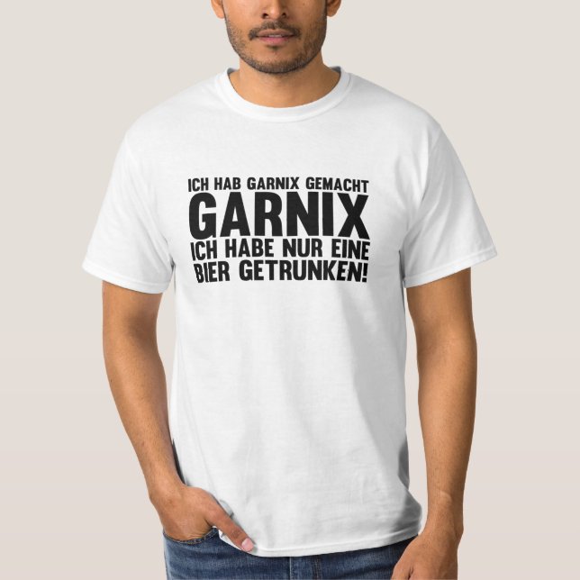 Camiseta Garnix Fez Apenas Um Bebado De Cerveja Engraçado (Frente)