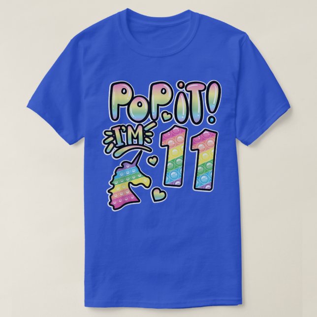 Camiseta Garota 11 de Aniversário de pop (Frente do Design)