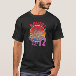Camiseta Garota 12 Aniversário Eu Rawr! Mães da Família 