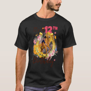 Camiseta Garota 12 de Aniversário de Doze Anos Que Ama Cava