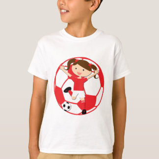 Camiseta Garota 1 e Ball Red and White