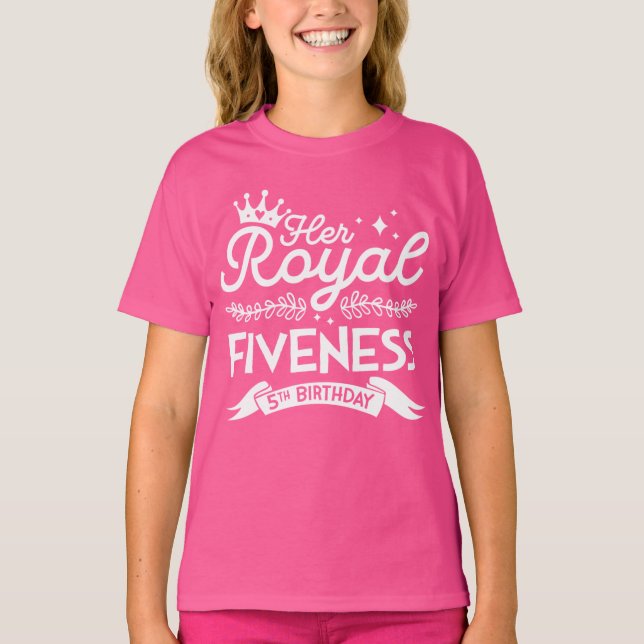 Camiseta Garota 5 Aniversário Sua Noiva Real De 5 Anos (Frente)