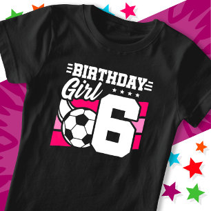 Camiseta Garota 6 de Aniversário do Festa de Futebol de 6 A