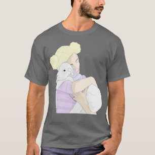 Camiseta Garota abraçando um cordeiro