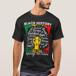 Camiseta Garota Afro Homenageando o Passado Inspirando o Fu