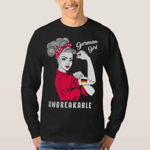 Camiseta Garota Alemã Inquebrantável Forte Bandeira da Garo