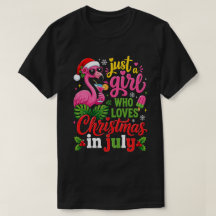 Garota Ama o Natal em Julho Flamingo