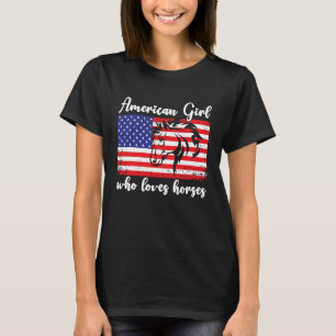 Camiseta garota americana que ama cavalos piloto 1
