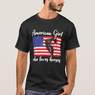 Camiseta garota americana que ama cavalos piloto 2