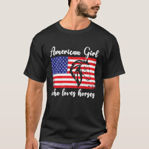 Camiseta garota americana que ama cavalos piloto 4