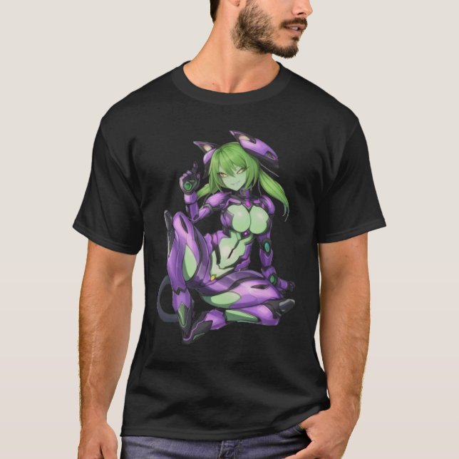 Camiseta Garota-androide sexy alienígena (Frente)