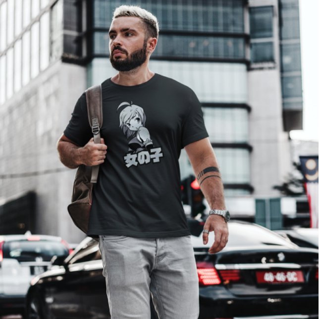 Camiseta Garota Anima com Cabelo Curto (Criador carregado)