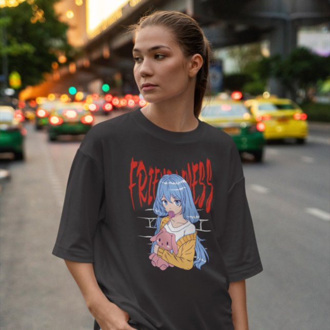 Camiseta Garota Animadora Com Brinquedo De Coelho (Criador carregado)