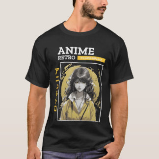 Camiseta Garota anime amarela retro engraçada