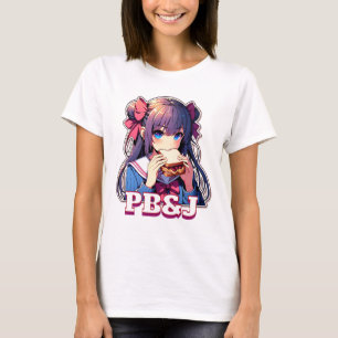 Camiseta Garota anime comendo um sanduíche PB&J