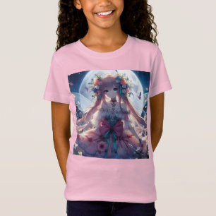 Camiseta Garota Anime Flor Lua Fada