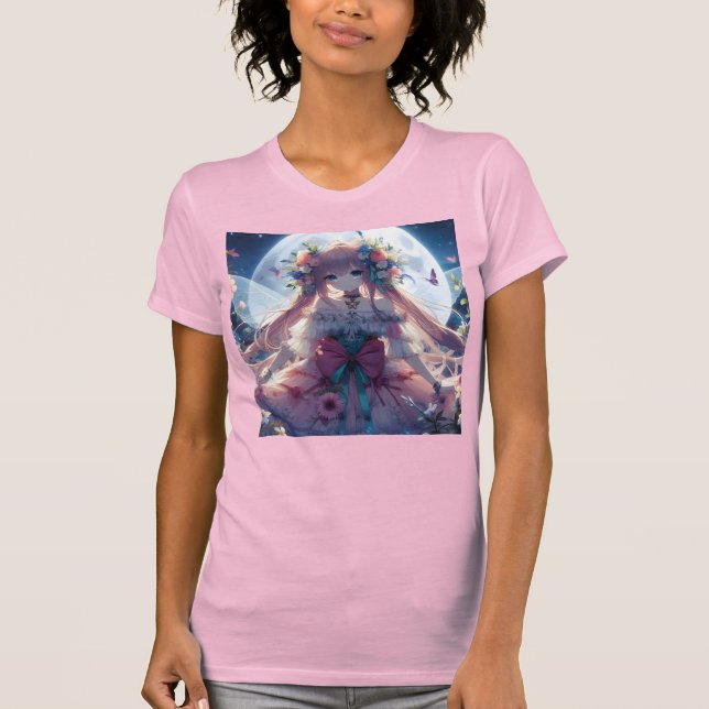 Camiseta Garota Anime Flor Lua Fada (Frente)