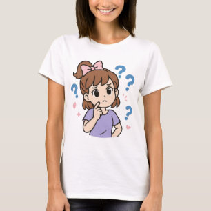 Camiseta Garota Anime Fofa Pensativa