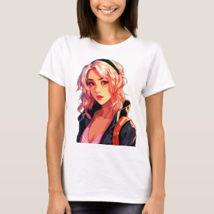 Camiseta Garota Anime Radiante: Linda Arte Manga