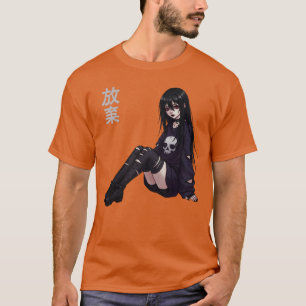 Camiseta Garota Anime Terror Gótico Estética Japonesa Waifu