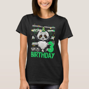 Camiseta Garota aniversário de 3 anos Panda de 3 anos Panda