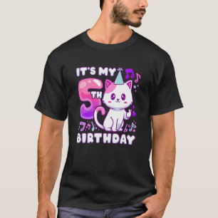 Camiseta Garota aniversário de criança de 5 anos de idade, 