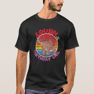 Camiseta Garota Aniversário Eu Primo I Stegossauro I Famil