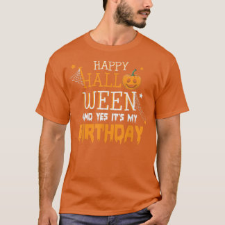 Camiseta Garota Aniversário Feliz Halloween E Sim É Meu