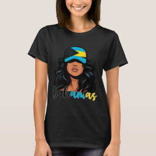 Camiseta Garota Bahamiana Bandeira das Bahamas Mulher Baham