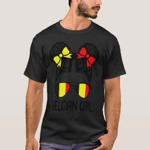 Camiseta Garota Belga Cabelo Desgrenhado Orgulho Bélgica Pa