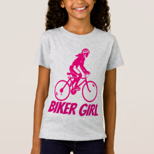 Camiseta GAROTA BIKER, CRIANÇAS BICICLETA T-shirts e boias
