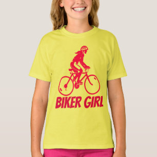 Camiseta GAROTA BIKER, CRIANÇAS BICICLETA T-shirts e capuze