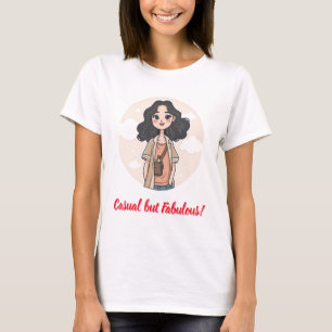 Camiseta Garota bonita com roupa casual