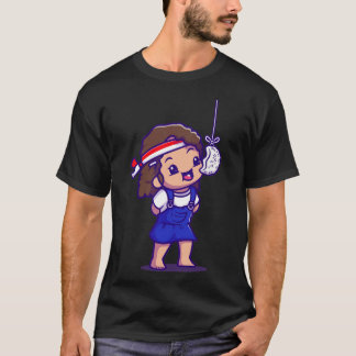 Camiseta Garota Bonita Comendo Kerupuk Na Independência Ind