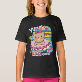 Camiseta Garota Bonita De Gato De Gato De Rosquinhas Iummy