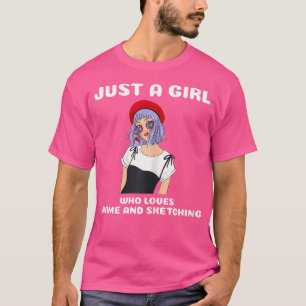 Camiseta Garota Bonita Só Uma Menina Que Ama Anime E Desenh