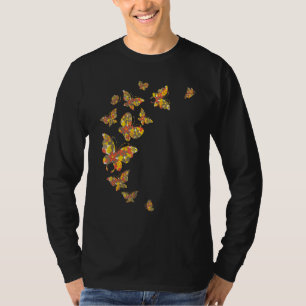 Camiseta Garota Borboleta Que Ama Borboletas Flor B