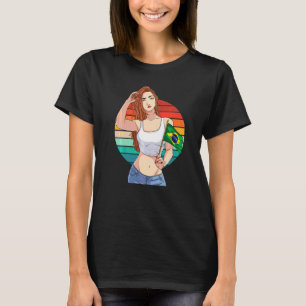 Camiseta Garota Brasileira Orgulho do Brasil Bandeira do Br