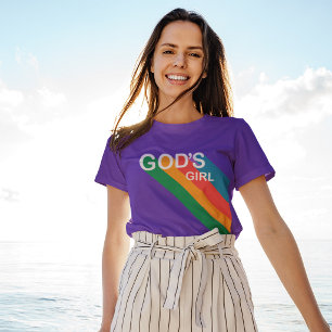 Camiseta Garota Cachorosa Arco-Íris, Cristã Inspiradora
