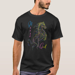 Camiseta Garota Cavalgando Cavaleiro Rancher Equestre Eques