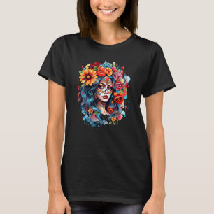 Camiseta Garota Chicana México Flores Morte Bonita 8