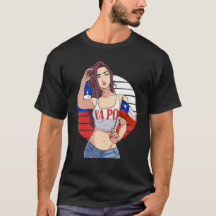 Camiseta Garota Chilena Orgulho Latino Bandeira do Chile