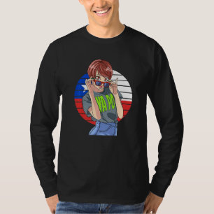 Camiseta Garota Chilena Orgulho Latino Bandeira do Chile O