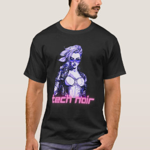 Camiseta Garota Ciberpunkue Tech Noir