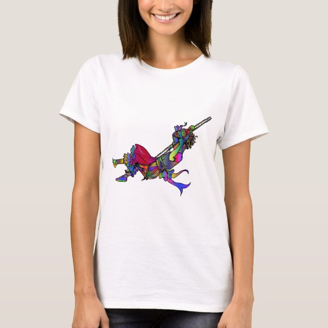 Camiseta Garota Colorida Balançando (Frente)