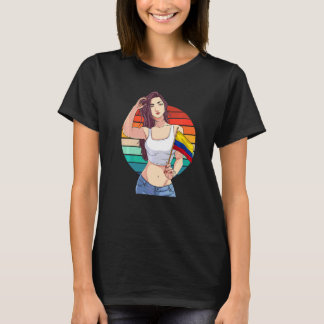 Camiseta Garota Columbiana Bandeira da Colômbia Orgulho Col