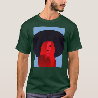 Camiseta Garota com chapéu de moda