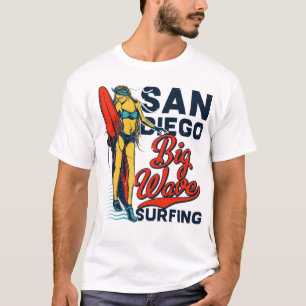Camiseta Garota com conselho de surfe