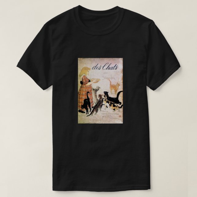 Camiseta Garota com Gatos, Alexandre Steinlen (Frente do Design)