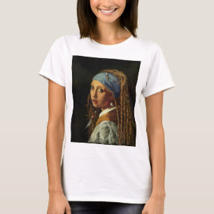 Camiseta Garota com paródia de brinco de pérola